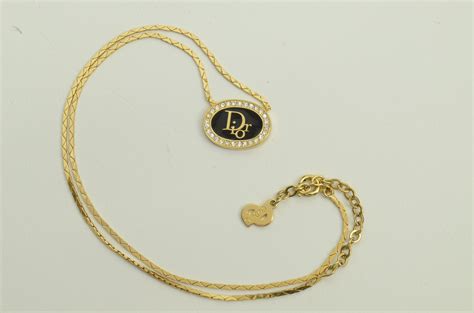 dior signature necklace with oval|genuine christian Dior necklace.